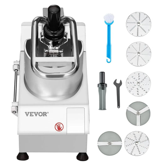 VEVOR mm/5 mm/7 Robot da cucina, acciaio inox, Grattugia 3 mm/10 mm Affettatrice 2 mm/4 mm, 2 Fori di Alimentazione