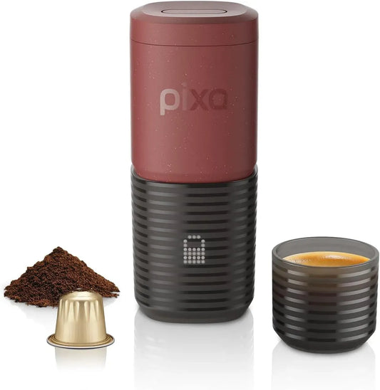 Macchina da caffè, WACACO, portatile, rosso, batteria da 3 x 3000 mAh, 4 tipi di caffè e riscaldamento rapido