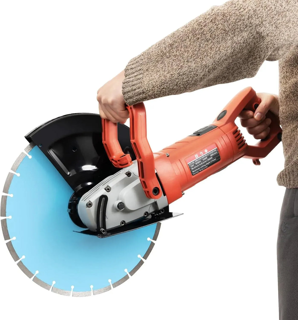 Affettatrice, affettatrice per alimenti, 3000 W, 350 mm, per calcestruzzo