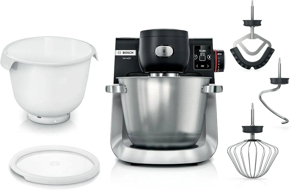 Bosch serie 6 Robot da cucina, 5,5 L, 7 programmi, acciaio inox, acciaio inossidabile, 7 livelli, 2 ciotole da 5,5 l, 7 programmi automatici